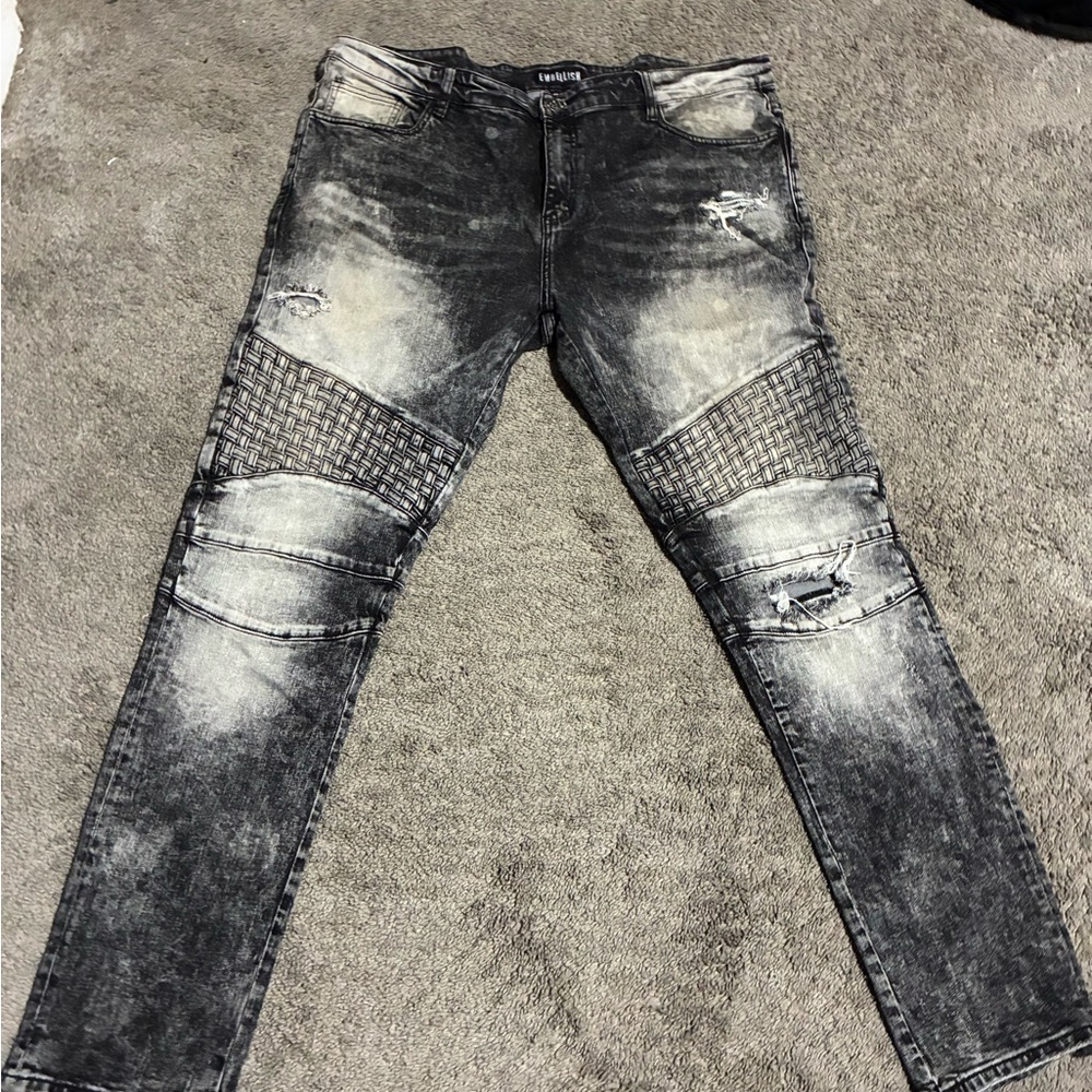 Men's Washed Black Skinny Jeans